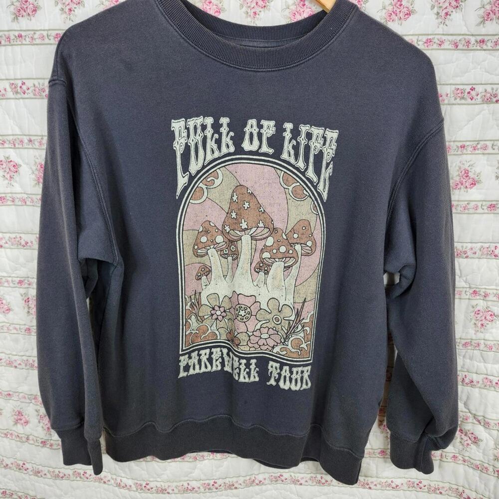 Hollister Full of Life Farewell Tour Mushroom Graphic Sweatshirt XS